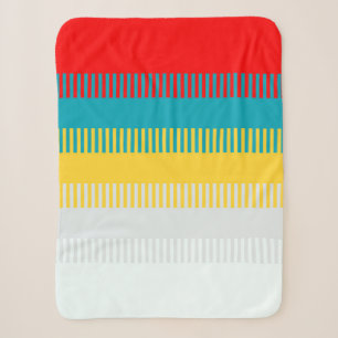 Rood Blauw Geel Geel Grauw Uniek Patroon Sherpa Deken