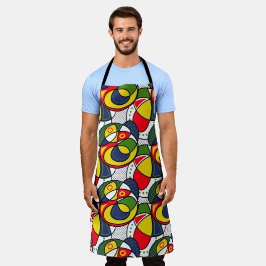 Rood Blauw Geel Groen Strandbal Schort (Gedragen)