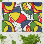 Rood Blauw Geel Groen Strandbal Theedoek (Gevouwen)