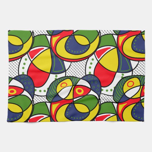 Rood Blauw Geel Groen Strandbal Theedoek (Horizontaal)