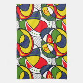 Rood Blauw Geel Groen Strandbal Theedoek (Verticaal)