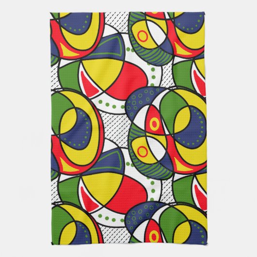 Rood Blauw Geel Groen Strandbal Theedoek (Verticaal)