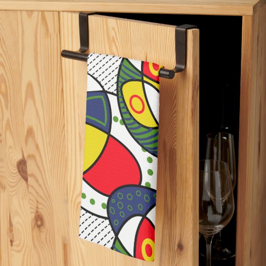 Rood Blauw Geel Groen Strandbal Theedoek (Derde Gevouwen)