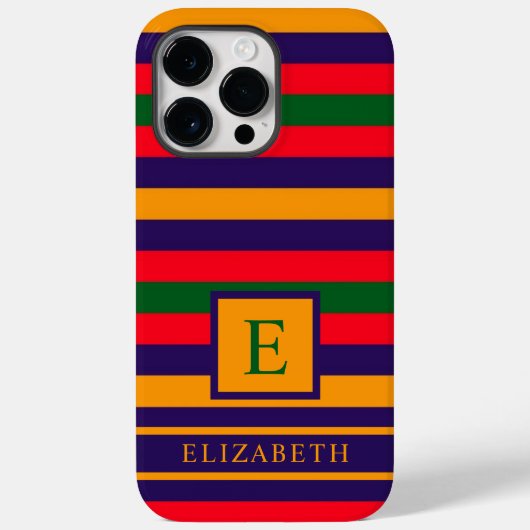  Rood Blauw Geel Groen Strepen Case-Mate iPhone Case (Achterkant)