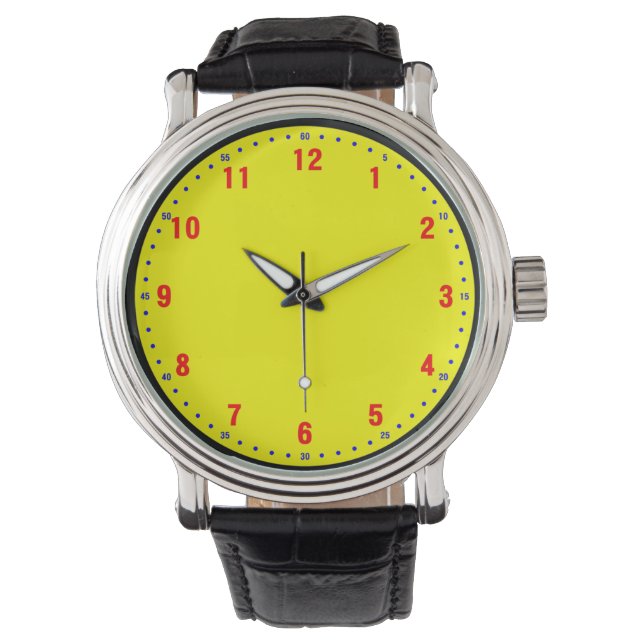 Rood / Blauw / Geel Horloge (Voorkant)