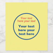 Rood Blauw Geel Jouw tekst Hier Vervang Slogan Wijn Etiket (Enkel label)