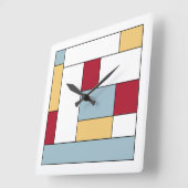 Rood Blauw Geel Kleurenblok Midden-Eeuw Vierkanten Vierkante Klok (Hoek)