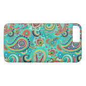 Rood Blauw Geel Paisley Case-Mate iPhone Case (Achterkant (Horizontaal))