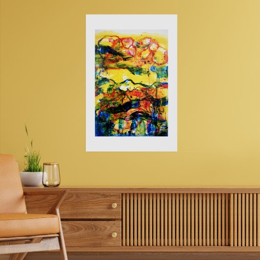 Rood, blauw, geel. poster (Woonkamer 2)