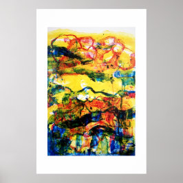 Rood, blauw, geel. poster