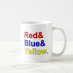 Rood Blauw Geel   Primaire Kleuren Koffiemok
