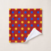 Rood Blauw Geel Stippen Design Bad Handdoek (Wasdoekje)