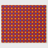 Rood Blauw Geel Stippen Design  Cadeaupapier (Vlak)