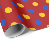 Rood Blauw Geel Stippen Design  Cadeaupapier (Rol Hoek)