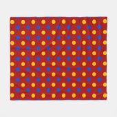 Rood Blauw Geel Stippen Design  Fleece Deken (Voorkant (Horizontaal))