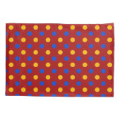 Rood Blauw Geel Stippen Design  Kussensloop (Achterkant)