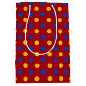 Rood Blauw Geel Stippen Design Medium Cadeauzakje (Voorkant)
