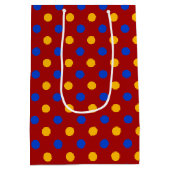Rood Blauw Geel Stippen Design Medium Cadeauzakje (Achterkant)