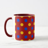 Rood Blauw Geel Stippen Design Mok (Links)