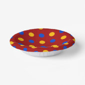 Rood Blauw Geel Stippen Design Papieren Kommen (Gebogen)