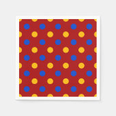 Rood Blauw Geel Stippen Design Servet (Voorkant)