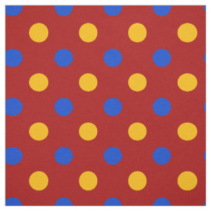 Rood Blauw Geel Stippen Design  Stof