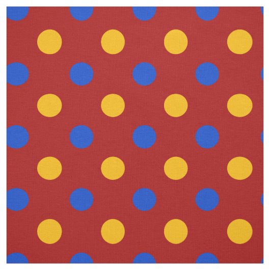 Rood Blauw Geel Stippen Design Stof (Swatch)