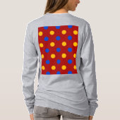 Rood Blauw Geel Stippen Design  T-shirt (Achterkant)