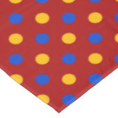 Rood Blauw Geel Stippen Design  Tafelkleed (Gekanteld)