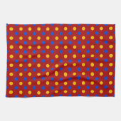 Rood Blauw Geel Stippen Design  Theedoek (Horizontaal)