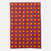 Rood Blauw Geel Stippen Design  Theedoek (Verticaal)