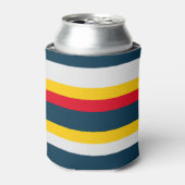 Rood Blauw Geel Uniform Strepen Blikjeskoeler (Blikje Voorkant)