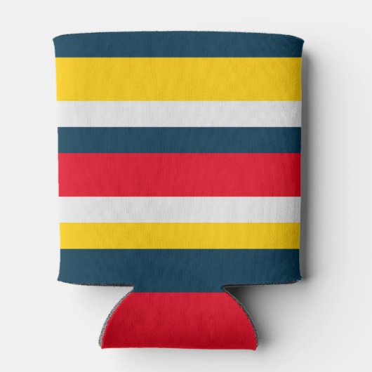 Rood Blauw Geel Uniform Strepen Blikjeskoeler (Achterkant)