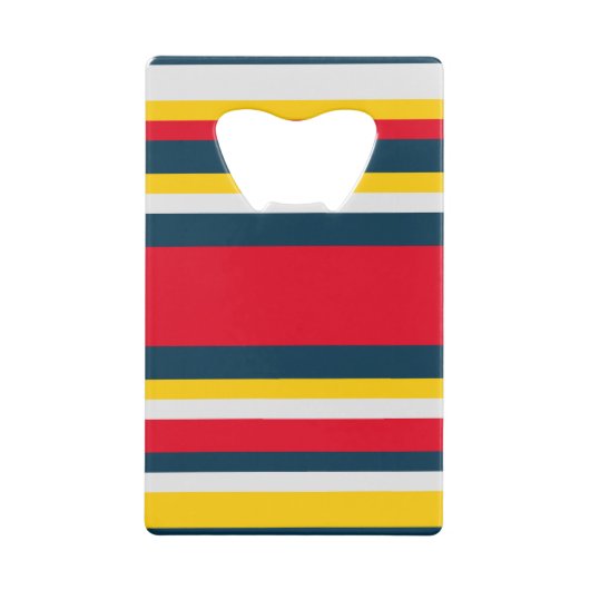 Rood Blauw Geel Uniform Strepen Creditkaart Flessenopener (Achterkant)