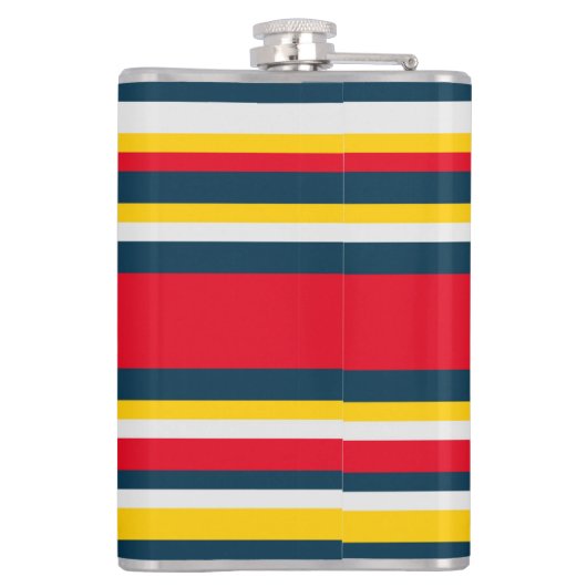 Rood Blauw Geel Uniform Strepen Heupfles (Achterkant)