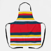 Rood Blauw Geel Uniform Strepen Schort (Voorkant)