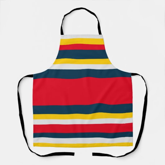 Rood Blauw Geel Uniform Strepen Schort (Voorkant)