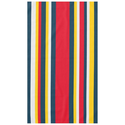 Rood Blauw Geel Uniform Strepen Tafelkleed (Voorkant)