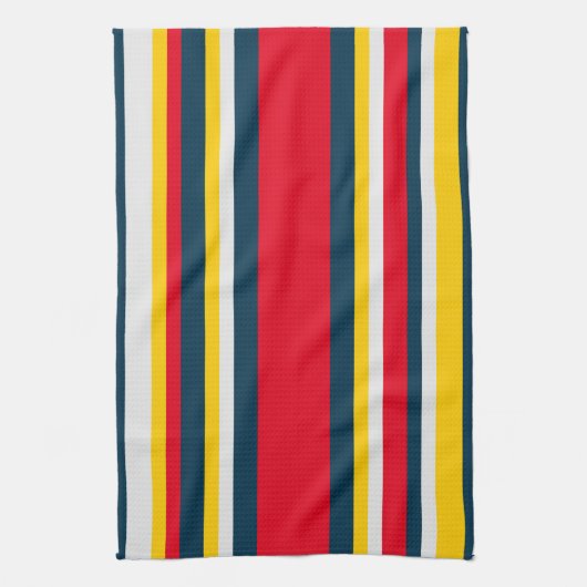 Rood Blauw Geel Uniform Strepen Theedoek (Verticaal)