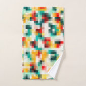 Rood Blauw Geel Wit Abstract Patroon Bad Handdoek (Handdoek)