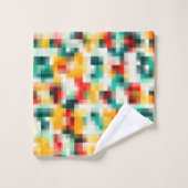 Rood Blauw Geel Wit Abstract Patroon Bad Handdoek (Wasdoekje)