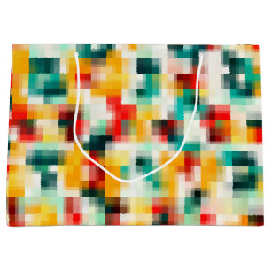 Rood Blauw Geel Wit Abstract Patroon Groot Cadeauzakje