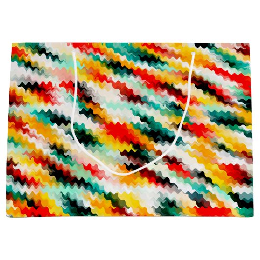 Rood Blauw Geel Wit Abstract Patroon Groot Cadeauzakje (Voorkant)