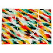 Rood Blauw Geel Wit Abstract Patroon Groot Cadeauzakje (Achterkant)