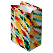 Rood Blauw Geel Wit Abstract Patroon Medium Cadeauzakje (Voorkant Gekanteld)
