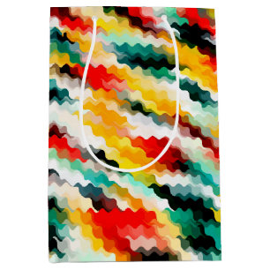 Rood Blauw Geel Wit Abstract Patroon Medium Cadeauzakje