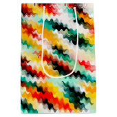Rood Blauw Geel Wit Abstract Patroon Medium Cadeauzakje (Achterkant)