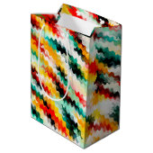 Rood Blauw Geel Wit Abstract Patroon Medium Cadeauzakje (Achterkant Gekanteld)