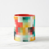 Rood Blauw Geel Wit Abstract Patroon Mok (Midden)