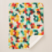 Rood Blauw Geel Wit Abstract Patroon Sherpa Deken (Voorkant)